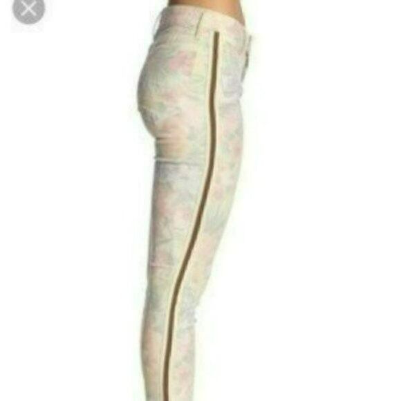 NWT MSRP $295 MOTHER The Looker Floral Frayed Ankle Jeans - Picture 7 of 13